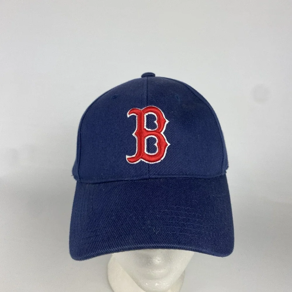VTG Boston Red Sox Hat Navy Blue Baseball Strapback‎ MLB Genuine Merchandise